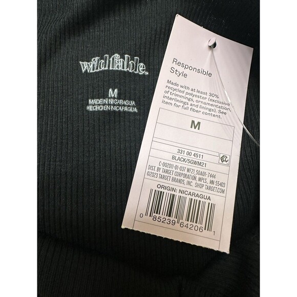 NWT Bundle 2 Wild Fable Women's M Cropped Mini Tank Top Ribbed Black & White NEW - Picture 8 of 13